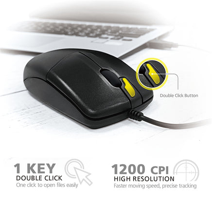 Wired Optical Mouse Computer PC Laptop Mac USB 2.0 Plug and Play - ElectronX Plus