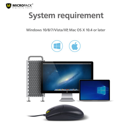Wired Optical Mouse Computer PC Laptop Mac USB 2.0 Plug and Play - ElectronX Plus