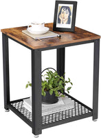 VASAGLE Side Table 2-Tier Nightstand with Mesh Shelf - ElectronX Plus