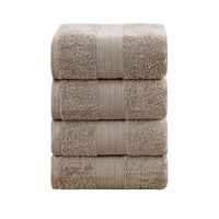 Linenland 4 Piece Cotton Bath Towels Set - Sandstone - ElectronX Plus