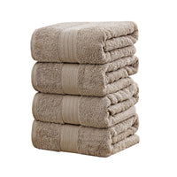 Linenland 4 Piece Cotton Bath Towels Set - Sandstone - ElectronX Plus