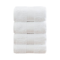 Linenland 4 Piece Cotton Bath Towels Set - White - ElectronX Plus