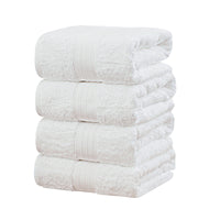 Linenland 4 Piece Cotton Bath Towels Set - White - ElectronX Plus