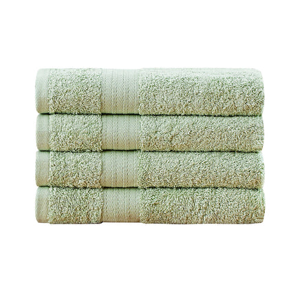 Linenland Bath Towel 4 Piece Cotton Hand Towels Set - Sage Green - ElectronX Plus