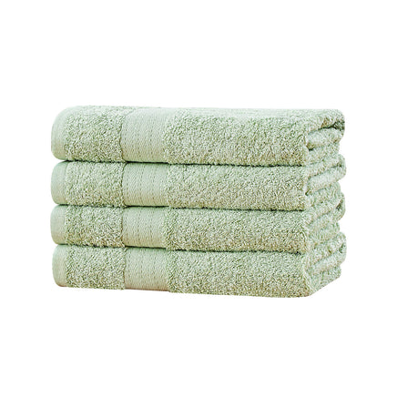 Linenland Bath Towel 4 Piece Cotton Hand Towels Set - Sage Green - ElectronX Plus