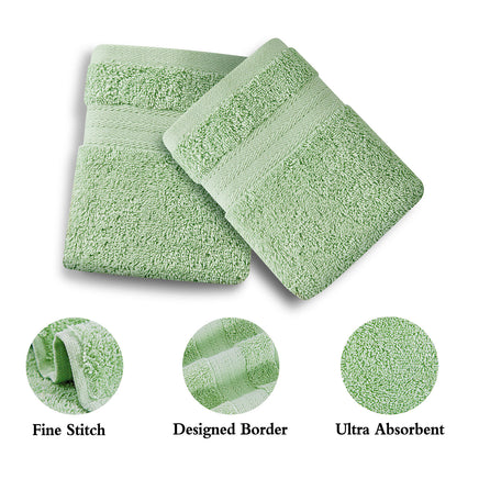 Linenland Bath Towel 4 Piece Cotton Hand Towels Set - Sage Green - ElectronX Plus