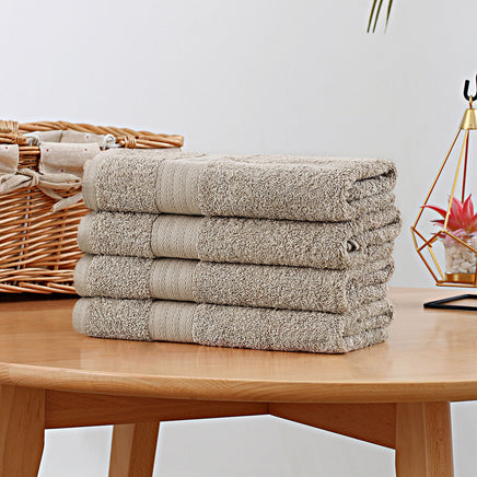 Linenland Bath Towel 4 Piece Cotton Hand Towels Set - Sandstone - ElectronX Plus