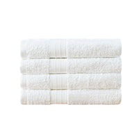 Linenland Bath Towel 4 Piece Cotton Hand Towels Set - White - ElectronX Plus