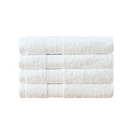 Linenland Bath Towel 4 Piece Cotton Hand Towels Set - White - ElectronX Plus