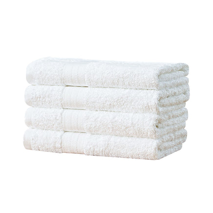 Linenland Bath Towel 4 Piece Cotton Hand Towels Set - White - ElectronX Plus