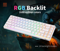 ROYAL KLUDGE RK68 Wireless Hot Swap White 65% Mechanical Keyboard, Red Switch - ElectronX Plus