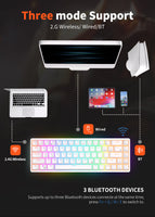 ROYAL KLUDGE RK68 Wireless Hot Swap White 65% Mechanical Keyboard, Red Switch - ElectronX Plus