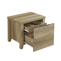 4 Pieces Bedroom Suite Natural Wood Like MDF Structure Queen Size Oak Colour Bed, Bedside Table & Dresser - ElectronX Plus