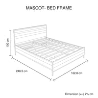 4 Pieces Bedroom Suite with Particle Board Contraction and Metal Legs Queen Size Oak Colour Bed, Bedside Table & Tallboy - ElectronX Plus