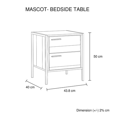 4 Pieces Bedroom Suite with Particle Board Contraction and Metal Legs Queen Size Oak Colour Bed, Bedside Table & Tallboy - ElectronX Plus