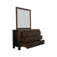 4 Pieces Bedroom Suite in Solid Wood Veneered Acacia Construction Timber Slat Double Size Chocolate Colour Bed, Bedside Table & Dresser - ElectronX Plus