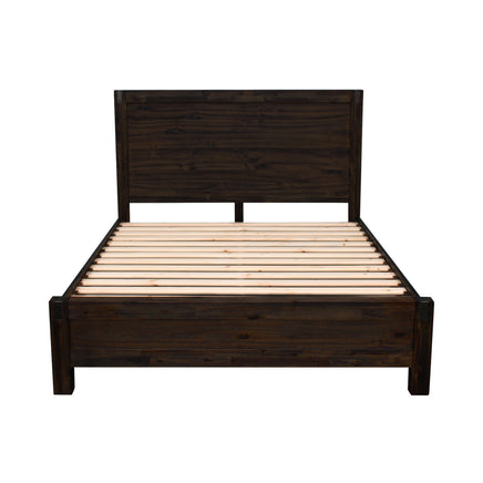 4 Pieces Bedroom Suite in Solid Wood Veneered Acacia Construction Timber Slat King Size Chocolate Colour Bed, Bedside Table & Dresser - ElectronX Plus