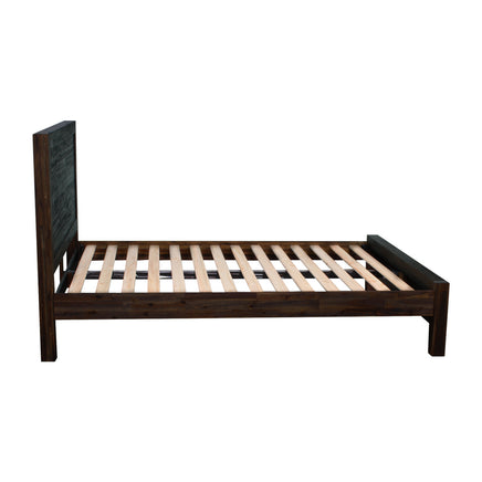 4 Pieces Bedroom Suite in Solid Wood Veneered Acacia Construction Timber Slat King Size Chocolate Colour Bed, Bedside Table & Dresser - ElectronX Plus