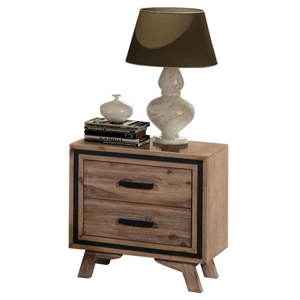 4 Pieces Bedroom Suite King Size Silver Brush in Acacia Wood Construction Bed, Bedside Table & Dresser - ElectronX Plus