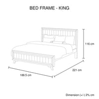 4 Pieces Bedroom Suite King Size Silver Brush in Acacia Wood Construction Bed, Bedside Table & Dresser - ElectronX Plus