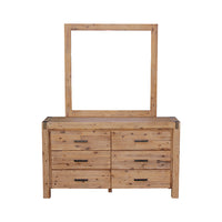 4 Pieces Bedroom Suite Queen Size Silver Brush in Acacia Wood Construction Bed, Bedside Table & Dresser - ElectronX Plus