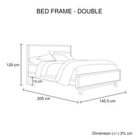 4 Pieces Bedroom Suite Double Size in Solid Wood Antique Design Light Brown Bed, Bedside Table & Tallboy - ElectronX Plus