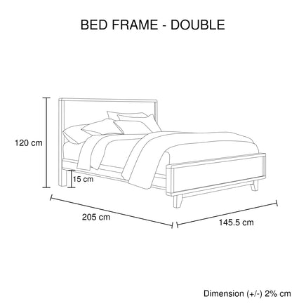 4 Pieces Bedroom Suite Double Size in Solid Wood Antique Design Light Brown Bed, Bedside Table & Tallboy - ElectronX Plus