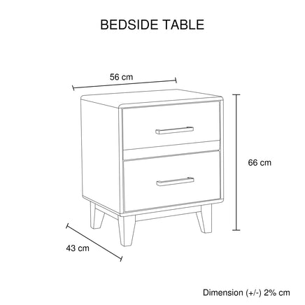 4 Pieces Bedroom Suite Double Size in Solid Wood Antique Design Light Brown Bed, Bedside Table & Tallboy - ElectronX Plus