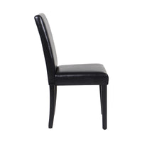 2x Wooden Frame Black Leatherette Dining Chairs with Solid Pine Legs - ElectronX Plus