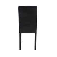 2x Wooden Frame Black Leatherette Dining Chairs with Solid Pine Legs - ElectronX Plus