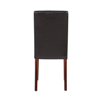 2x Wooden Frame Brown Leatherette Dining Chairs with Solid Pine Legs - ElectronX Plus