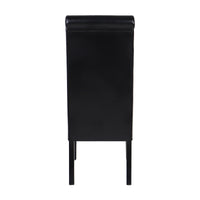 2x Wooden Frame Black Leatherette Dining Chairs with Solid Pine Legs - ElectronX Plus