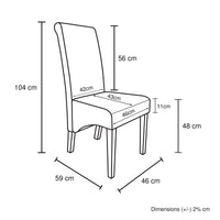 2x Wooden Frame Black Leatherette Dining Chairs with Solid Pine Legs - ElectronX Plus