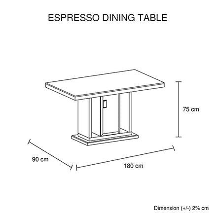 7 Pieces Dining Suite Dining Table & 6X  Black Chairs in Rectangular Shape High Glossy MDF Wooden Base Combination of Black & White Colour - ElectronX Plus