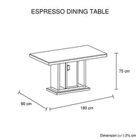 7 Pieces Dining Suite Dining Table & 6X  White Chairs in Rectangular Shape High Glossy MDF Wooden Base Combination of Black & White Colour - ElectronX Plus