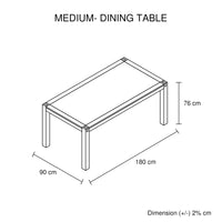 7 Pieces Dining Suite 180cm Medium Size Dining Table & 6X Chairs with Solid Acacia Wooden Base in Oak Colour - ElectronX Plus