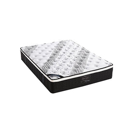 Mattress Euro Top Queen Size Pocket Spring Coil with Knitted Fabric Medium Firm 33cm Thick - ElectronX Plus