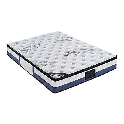 King Single Mattress Latex Pillow Top Pocket Spring Foam Medium Firm Bed - ElectronX Plus