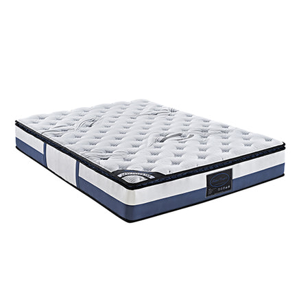 Single Mattress Latex Pillow Top Pocket Spring Foam Medium Firm Bed - ElectronX Plus