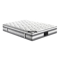 Mattress Euro Top Double Size Pocket Spring Coil with Knitted Fabric Medium Firm 34cm Thick - ElectronX Plus