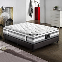 Mattress Euro Top Double Size Pocket Spring Coil with Knitted Fabric Medium Firm 34cm Thick - ElectronX Plus