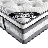 Mattress Euro Top Double Size Pocket Spring Coil with Knitted Fabric Medium Firm 34cm Thick - ElectronX Plus