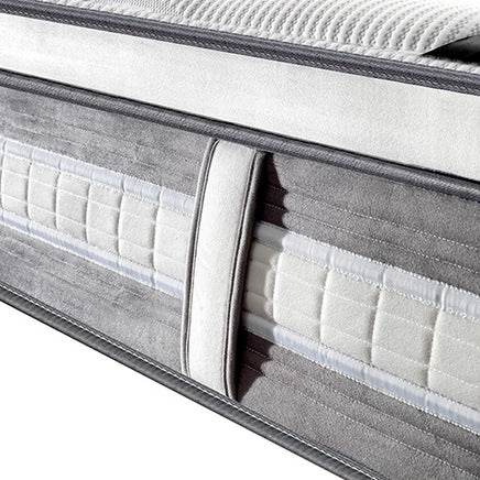 Mattress Euro Top Double Size Pocket Spring Coil with Knitted Fabric Medium Firm 34cm Thick - ElectronX Plus