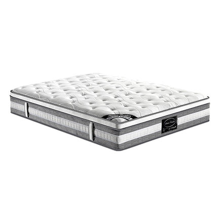 Mattress Euro Top King Size Pocket Spring Coil with Knitted Fabric Medium Firm 34cm Thick - ElectronX Plus