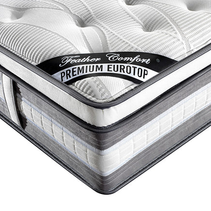 Mattress Euro Top King Size Pocket Spring Coil with Knitted Fabric Medium Firm 34cm Thick - ElectronX Plus