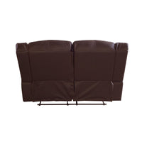 2 Seater Recliner Sofa In Faux Leather Lounge Couch in Brown - ElectronX Plus