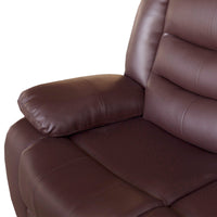 2 Seater Recliner Sofa In Faux Leather Lounge Couch in Brown - ElectronX Plus