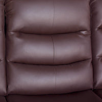 2 Seater Recliner Sofa In Faux Leather Lounge Couch in Brown - ElectronX Plus