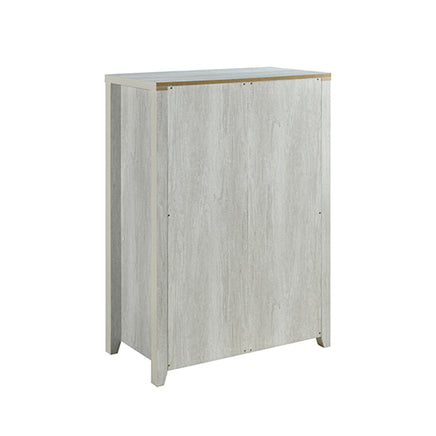 Tallboy with 5 Storage Drawers Natural Wood like MDF in White Ash Colour - ElectronX Plus