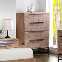 Tallboy with 4 Storage Drawers Assembled Solid Acacia Wooden Construction in Tea Colour - ElectronX Plus